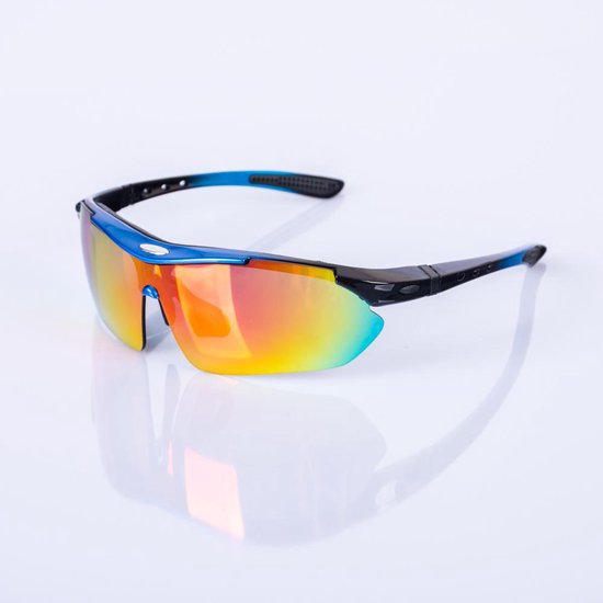 handicap Doe een poging Afm Sportbril – set met 5 verwisselbare glazen – blauw zwart – zonnebril |  bol.com