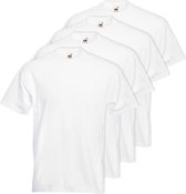 4x Grote maten basic witte t-shirt voor heren - 4XL- voordelige katoenen shirts