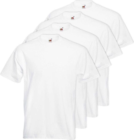 4x Grote maten basic witte t-shirt voor heren - 4XL- voordelige katoenen shirts