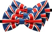 3x Engeland verkleed vlinderstrikjes 12 cm voor dames/heren - United Kingdom/Groot-Britannie thema verkleedaccessoires/feestartikelen - Vlinderstrikken/vlinderdassen met elastieken sluiting