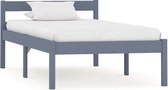 Bedframe Grijs Hout (Incl LW Anti kras Vilt) 90x200 cm - Bed frame met lattenbodem - Tweepersoonsbed Eenpersoonsbed