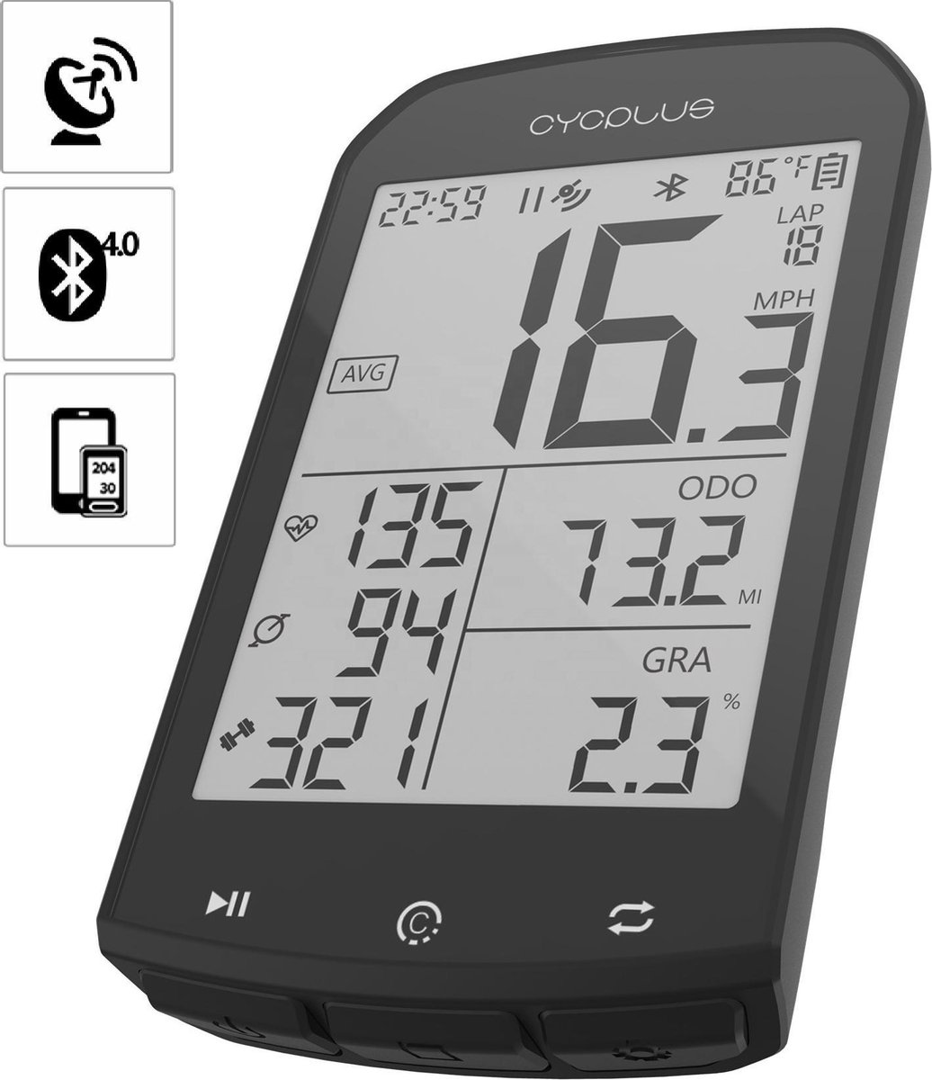 Cycplus GPS Fietscomputer | hoogtemeter | Horlogefunctie | Waterbestendig |  ... | bol