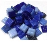 Mozaiek steentjes 1x1 cm Blauw mix 300 gram