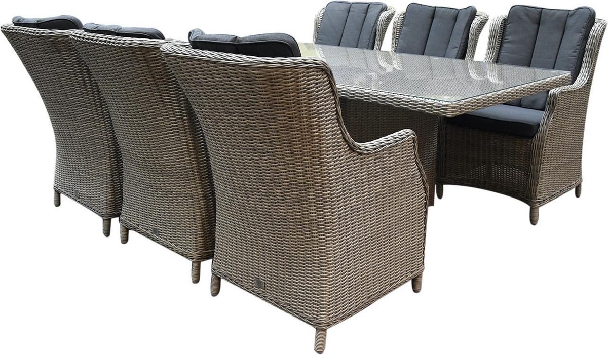 Menorca Darwin dining tuinset 220x100xH75 cm 7 delig grijs