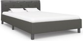 Bedframe Grijs Kunstleer (Incl LW Anti kras Vilt) 120x200 cm - Bed frame met lattenbodem - Tweepersoonsbed Eenpersoonsbed