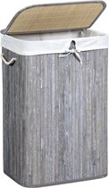 Bamboe Wasmand - Wasmand met Deksel - Grijs