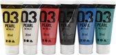 Acrylverf Metallic, metallic, standaardkleuren, 6x20 ml/ 1 doos