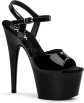 Pleaser Sandaal met enkelband, Paaldans schoenen -44 Shoes- ADORE-709 Paaldans schoenen Zwart