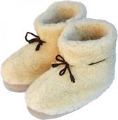 Woolwarmers MAAT 36 Unisex pantoffels Wollen Sloffen Off-white wol