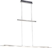 QAZQA platina - Design LED Hanglamp voor boven de eettafel | in eetkamer - 1 lichts - L 1200 mm - Staal -  Woonkamer