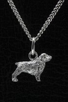 Zilveren Sussex spaniel ketting hanger - klein