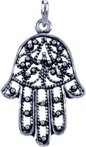 Zilveren Fatima handje ketting hanger - middel