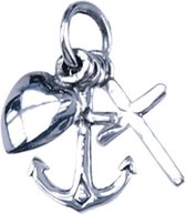Zilveren Hoop, Geloof en Liefde ketting hanger - beweegbaar