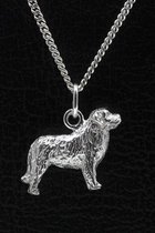 Zilveren Berner sennenhond ketting hanger - groot