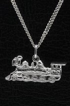 Zilveren Trein Locomotief ketting hanger