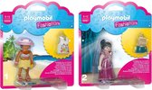 Twee Playmobil Girls  Poppetjes - City Life Fashion - Strand Nr. 6886 en Fashion PartyNr. 6881 - 2 aparte doosjes.