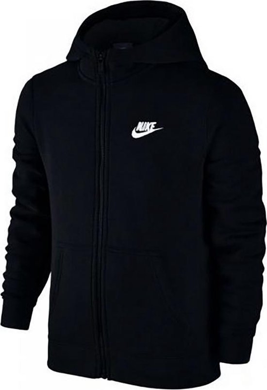 Nike NSW HOODIE FZ CLUB - Sporttrui - Jongens - Zwart/Wit - Maat M | bol.com