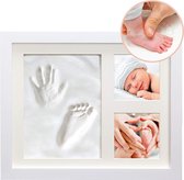 Baby fotolijstje met afdruk in klei - Fotolijst - Kraamcadeau - Kleiafdruk - Mooiste herinneringen aan pasgeborene - 23cm x 28cm