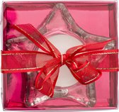 3 x - Waxinelichthouder - Ster - Theelicht houder - Kerstster - Helder Glas - Rode Verpakking