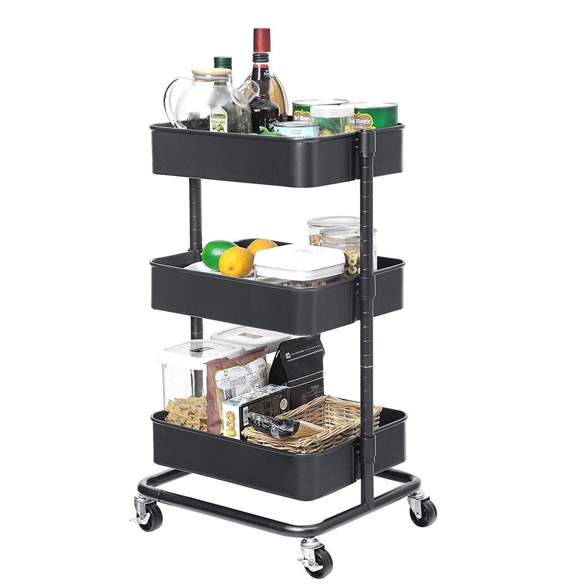 Vendeur pro Mobiele opbergwagen op 4 niveaus, keukentrolley, wielen