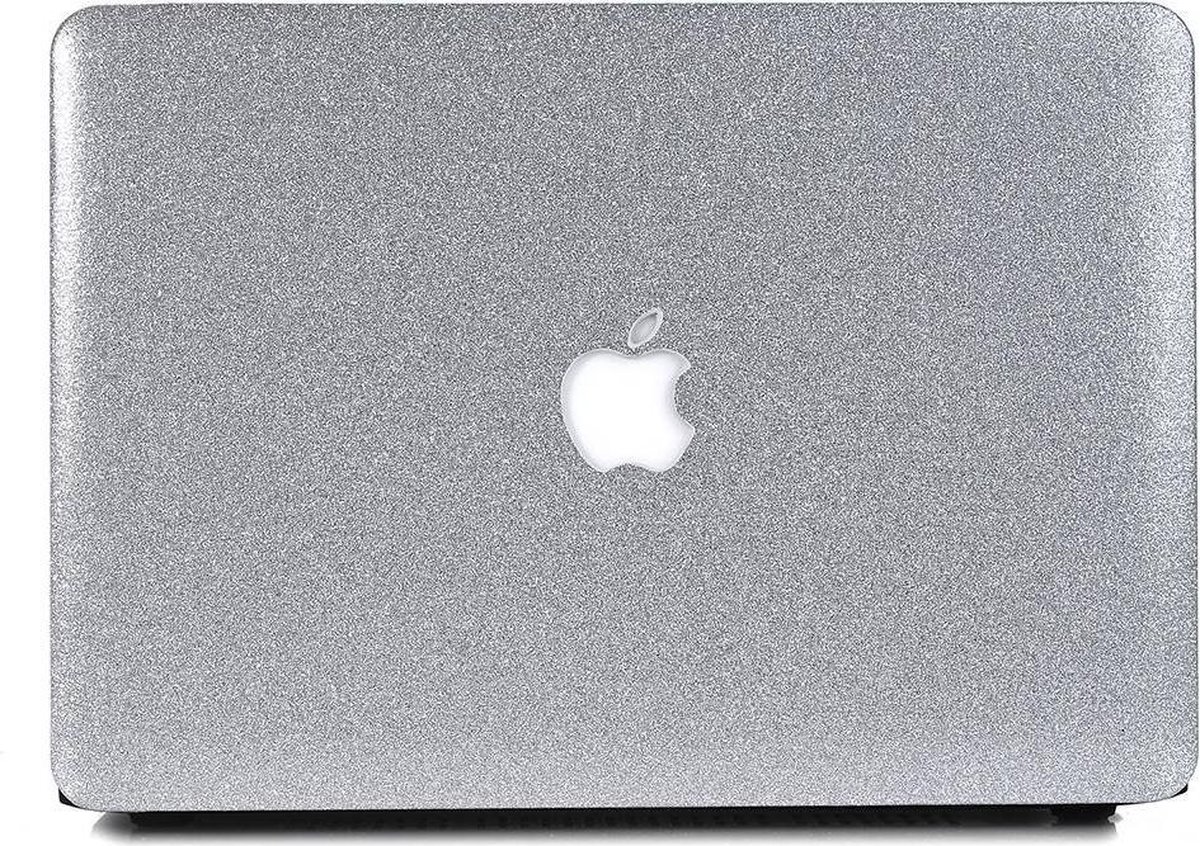 Lunso Geschikt voor MacBook Air 13 inch (2018-2019) cover hoes - case - Glitter zilver