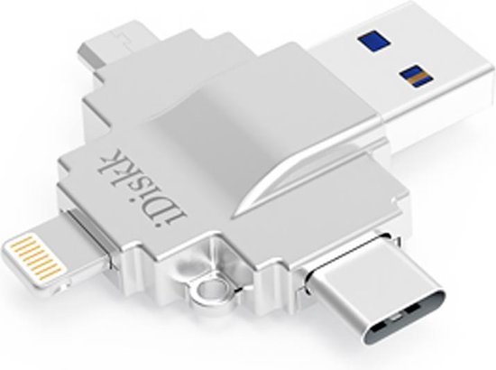 Lightning iDISKK® PRO 4 in 1 - 128 GB iPhone/iPad Memory
