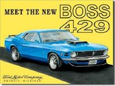Mustang The Boss 429.  Metalen wandbord 31,5 x 40,5 cm.