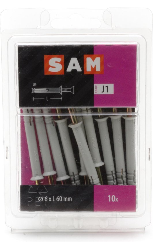 10x SAM Nagelplug 6x60mm 817844 - SAM