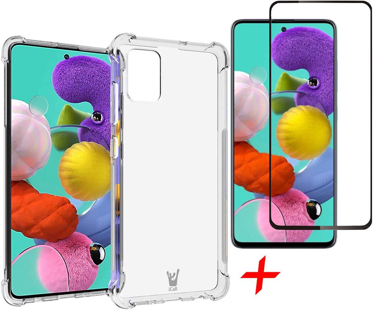 Hoesje geschikt voor Samsung Galaxy A51 - Transparant + Screenprotector Full