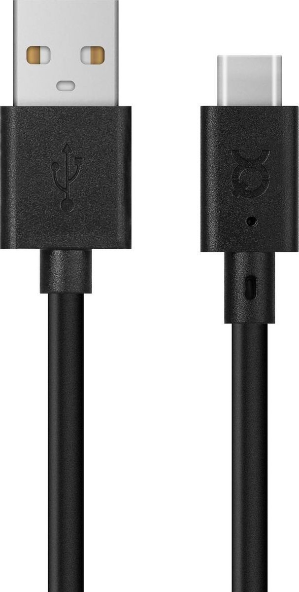 Xqisit Charge & Sync 3m oplaadkabel USB A naar USB C - Zwart