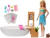 Barbie Wellness Barbie Pop met Bubbelbad en Puppy - Speelset