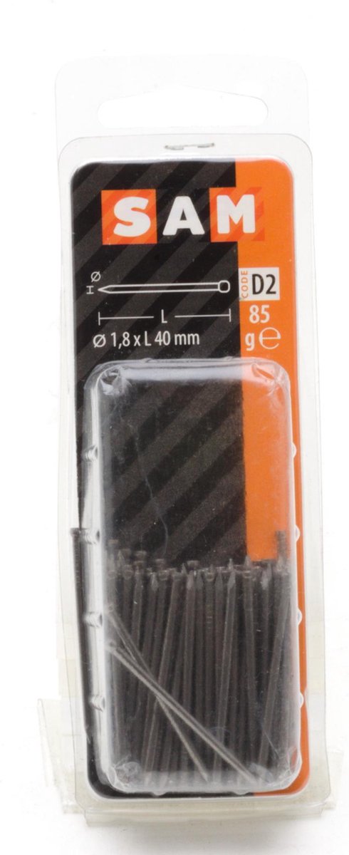 SAM fijne Nagel platte kop 1.8x40mm 85 stuks