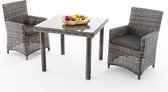 CLP Dorado - Tuinset - 5mm Poly rotan grijs gevlekt 90x90 cm antraciet