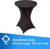 Statafelrok Luxe x 1 - Statafel Tafelrok - Statafelhoes - Stretch – GRIJS - ∅80 x 110 cm – geschikt voor Horeca Evenementen | Sta Tafel Hoes | Statafel | Staantafelhoes | Cocktailparty | Trou