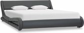 Bedframe Grijs Kunstleer (Incl LW Anti kras Vilt) 140x200 cm - Bed frame met lattenbodem - Tweepersoonsbed Eenpersoonsbed