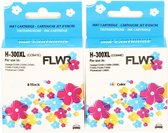 FLWR - Inktcartridge / 300XL / 2-pack Zwart & Kleur - Geschikt voor HP