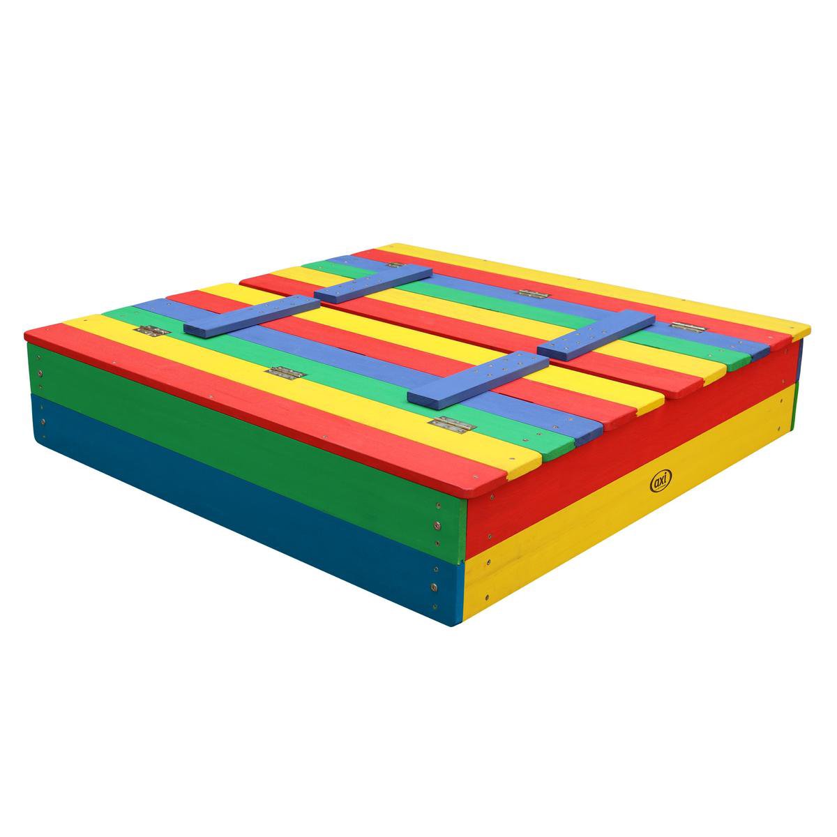 AXI Ella Houten Zandbak in Regenboog kleuren - Met Zitbankjes en Deksel - FSC hout - 100x95x20cm - Zandbak voor kinderen — afbeelding 12