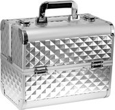 BEAUTYCASE ZILVER 3D COMPACT,  make-up koffer, make-up tas - manicure - pedicure, visagistes, kapper -en schoonheidsspecialisten op locatie! beautyandthings©