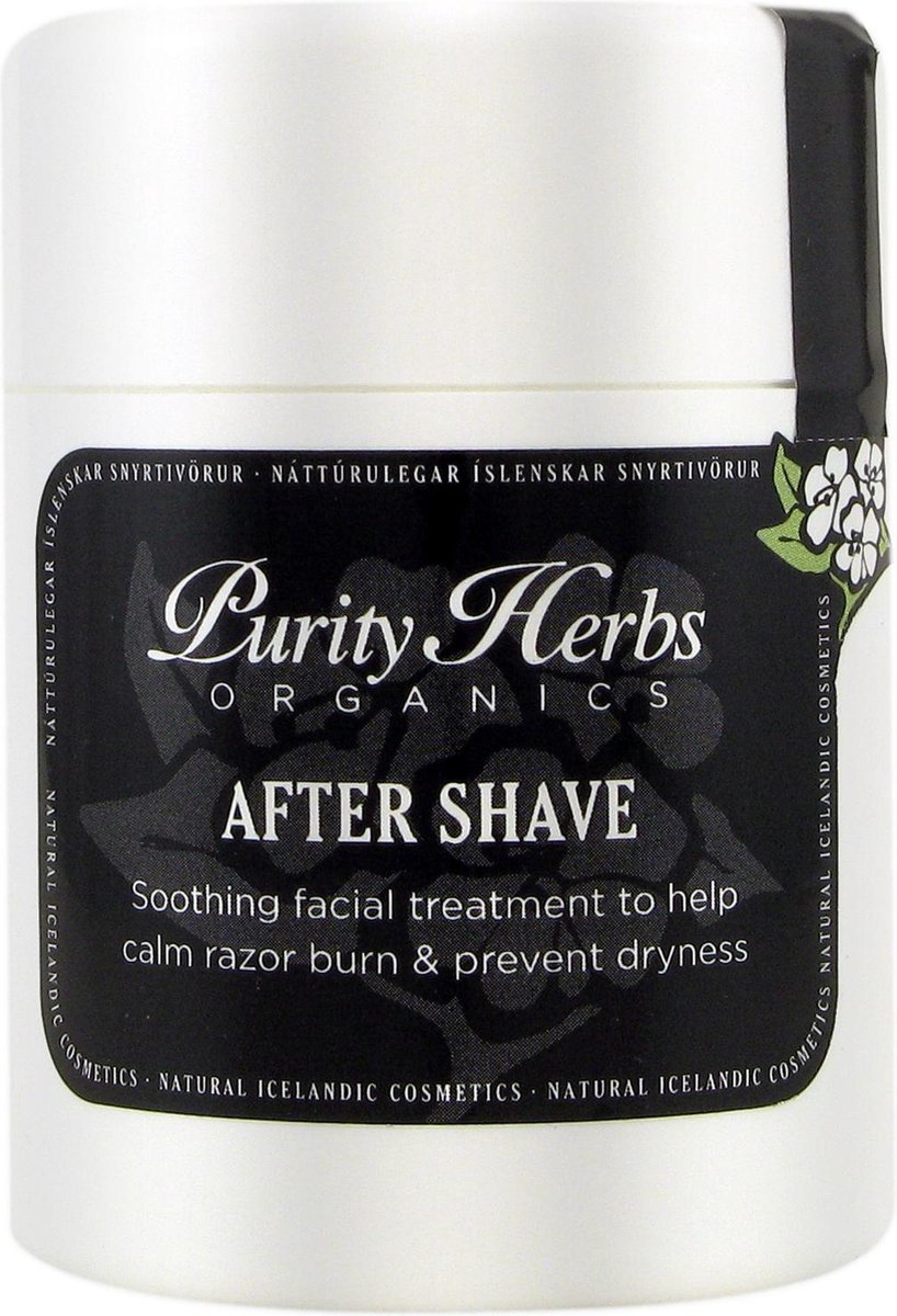 Purity Herbs - Aftershave Crème voorkomt huidirritatie - 100% natuurlijk met IJslandse kruiden - 50ml - luchtdicht pomppotje