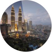 Schilderij - Kuala Lumpur Maleisië - Multicolor - 80 X 80 Cm Kuala Lumpur | Maleisië | Steden | Rond Plexiglas | Wanddecoratie | 80cm X 80cm | Schilderij | Foto Op Plexiglas