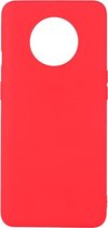 Shop4 - OnePlus 7T Hoesje - Zachte Back Case Mat Rood