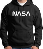 Hoodie sweater | Official NASA logo white | Maat Large