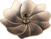 DW4Trading® Wierook kegel houder blad vorm bronskleur 9cm