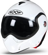 ROOF BoXXer Carbon Parel Wit Systeemhelm - Motorhelm - Maat XS