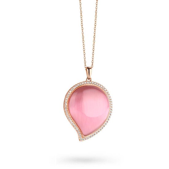 Velini jewels -Hanger+Ketting -925 Zilver rosé -Gekleurde Cubic Zirkonia