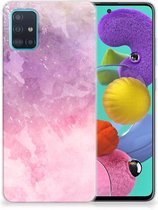 Geschikt voor Samsung Galaxy A51 Hoesje maken Pink Purple Paint