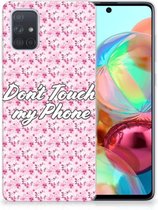 Geschikt voor Samsung Galaxy A71 Silicone-hoesje Flowers Pink DTMP