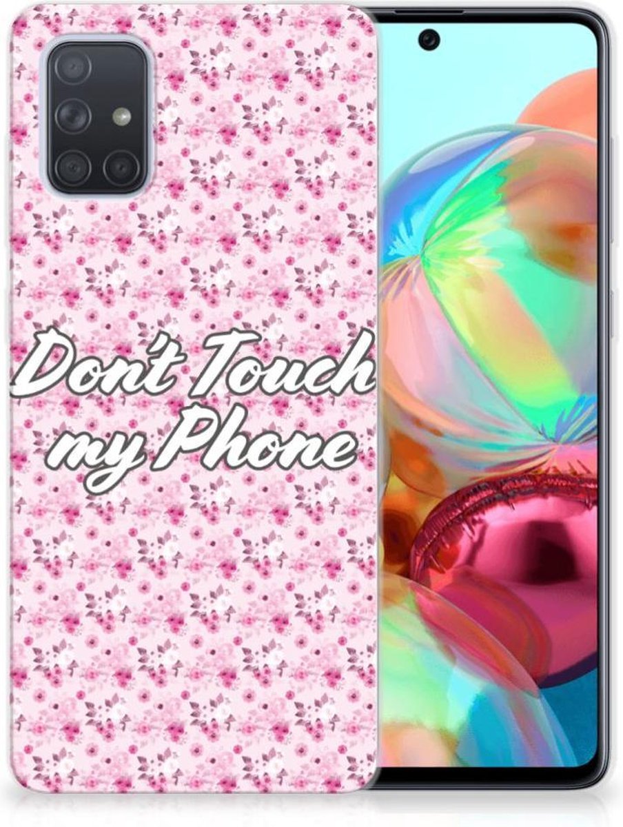 Samsung Galaxy A71 Silicone-hoesje Flowers Pink DTMP