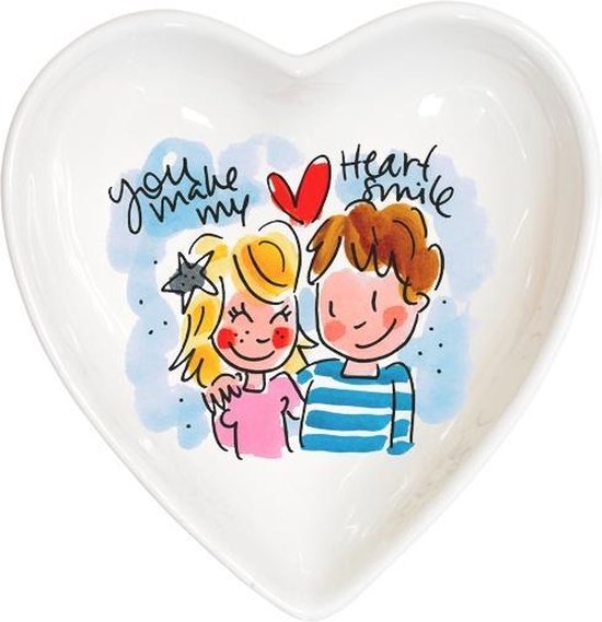 Foto: Blond amsterdam even bijkletsen heart bowl 16 5 cm blue