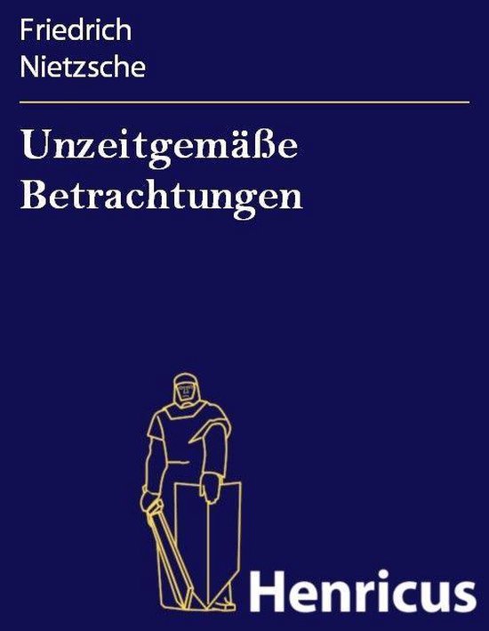 Unzeitgemäße Betrachtungen - cover
